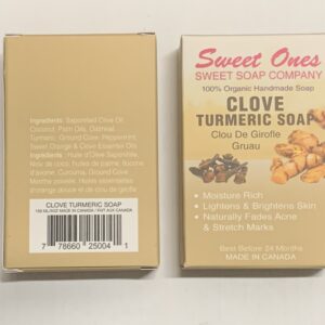 Rejuvenate and refresh your skin with the natural healing power of Clove and Turmeric Organic Soap, crafted to cleanse, soothe, and promote a clearer complexion. This soap blends the antiseptic and anti-inflammatory benefits of clove with the brightening and detoxifying properties of turmeric, offering an all-natural solution for healthier skin.