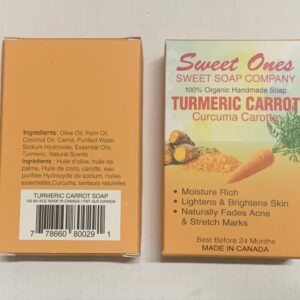 Revitalize your skin with the nourishing power of Turmeric and Carrot Organic Soap, a luxurious blend of natural ingredients designed to cleanse, brighten, and protect. This handmade soap combines the anti-inflammatory properties of turmeric with the vitamin-rich benefits of carrot extract, providing deep nourishment for a healthy, glowing complexion.